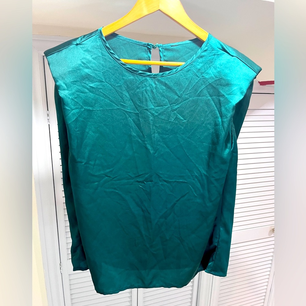 Emerald Green Satin Top